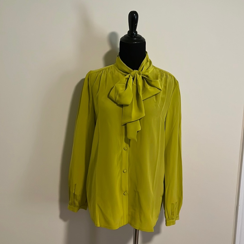 NWT J.Crew Tie-Neck Silk Blouse